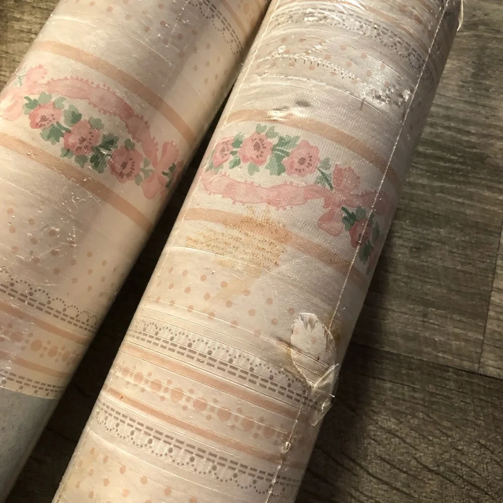 Vintage Pink Wallpaper Baby Girl Nursery/Home Decor